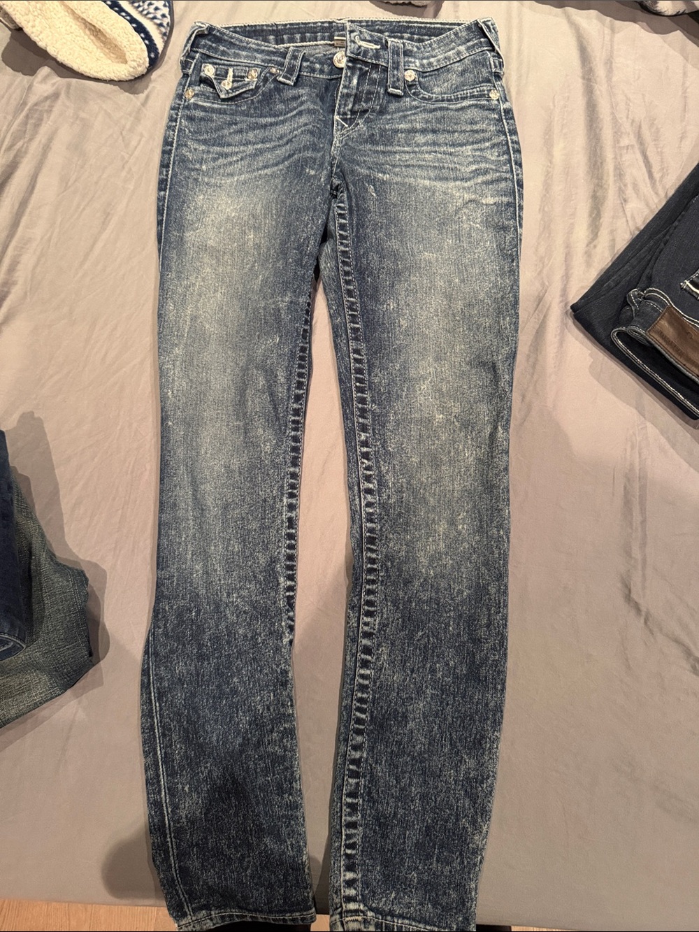 True Religion Women's Faded Blue Skinny Jeans